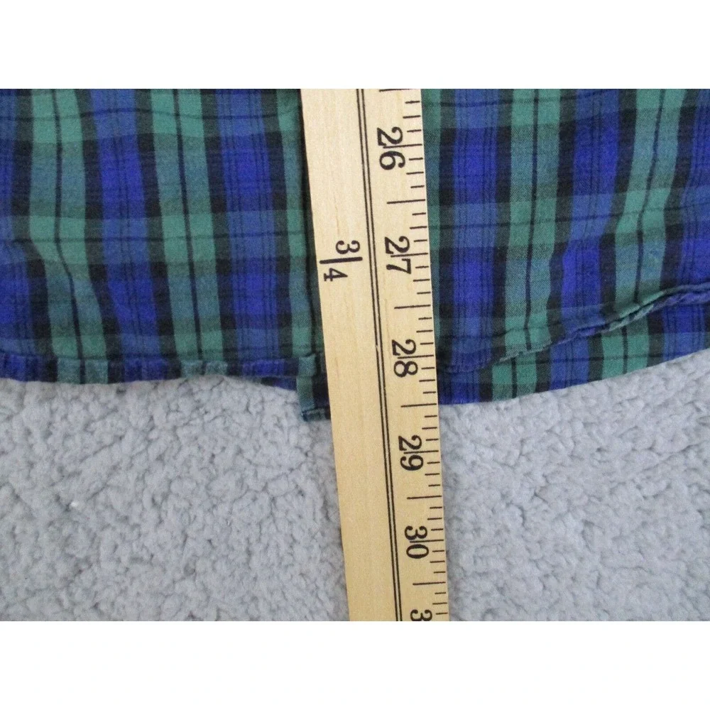 J.‎ Crew Shirt Mens Medium Blue Green Plaid Slim Fit Button Down Long Sleeve